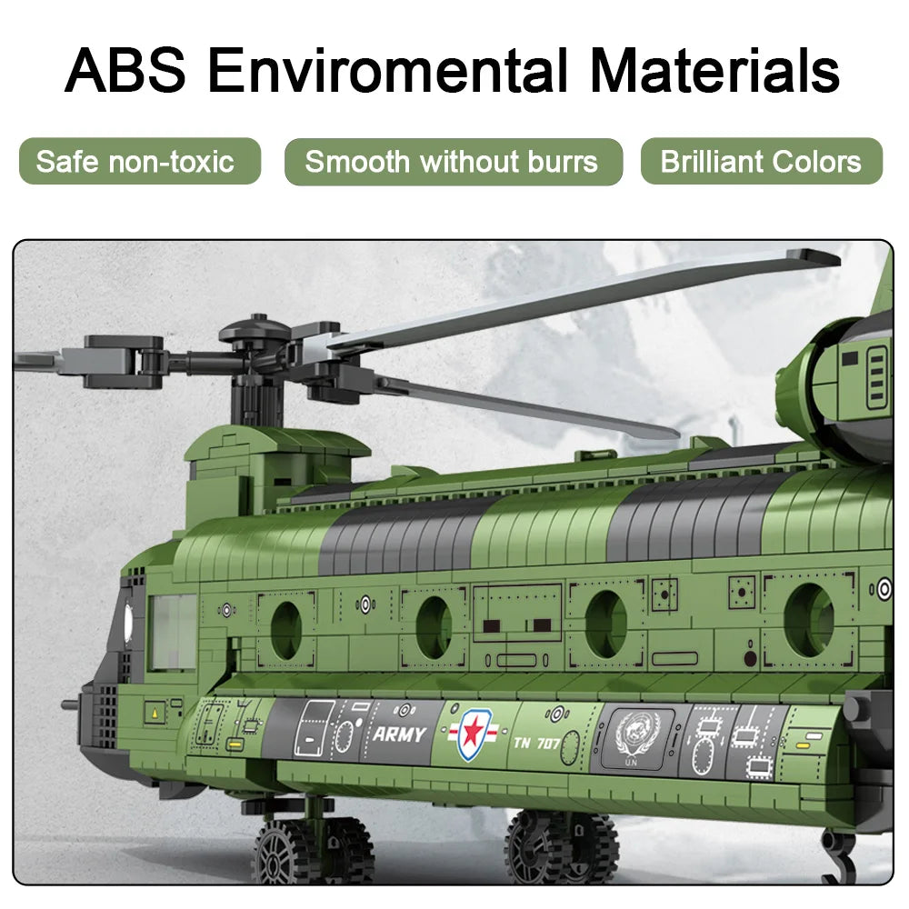 Premium Building Blocks Chinook Helicopter Model MOC Set For Boys And Children Gift Idea Today - ToylandEU