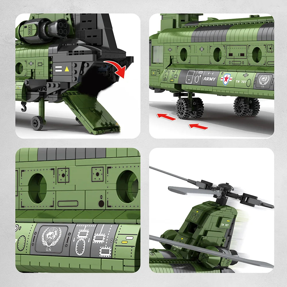 Premium Building Blocks Chinook Helicopter Model MOC Set For Boys And Children Gift Idea Today - ToylandEU