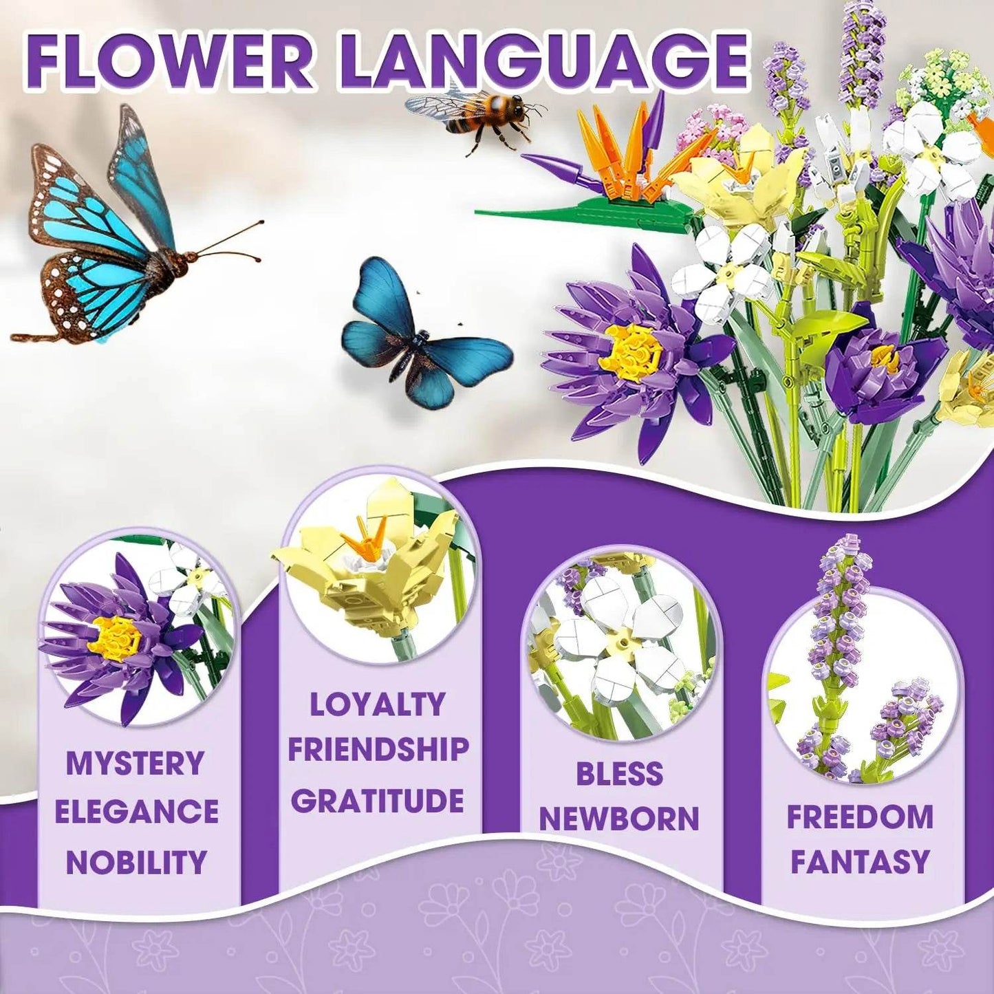 Premium Building Blocks Eternal Flower Bouquet Gift Idea - ToylandEU