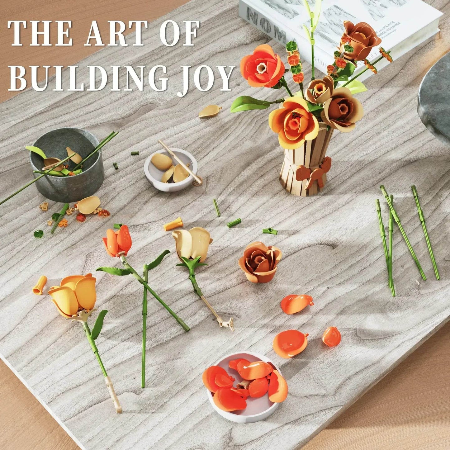 Premium Building Blocks Eternal Flower Vase For Girls - ToylandEU