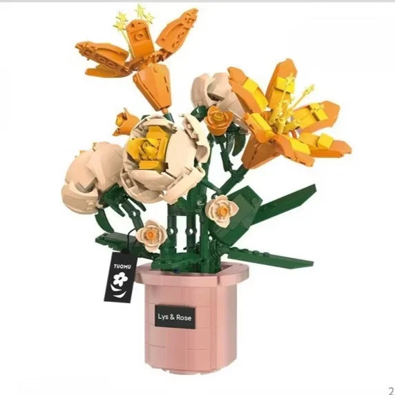 Premium Building Blocks Flower Bouquet Set For Adults Floral Home Decor Gift For Mothers Day And Christmas - ToylandEU