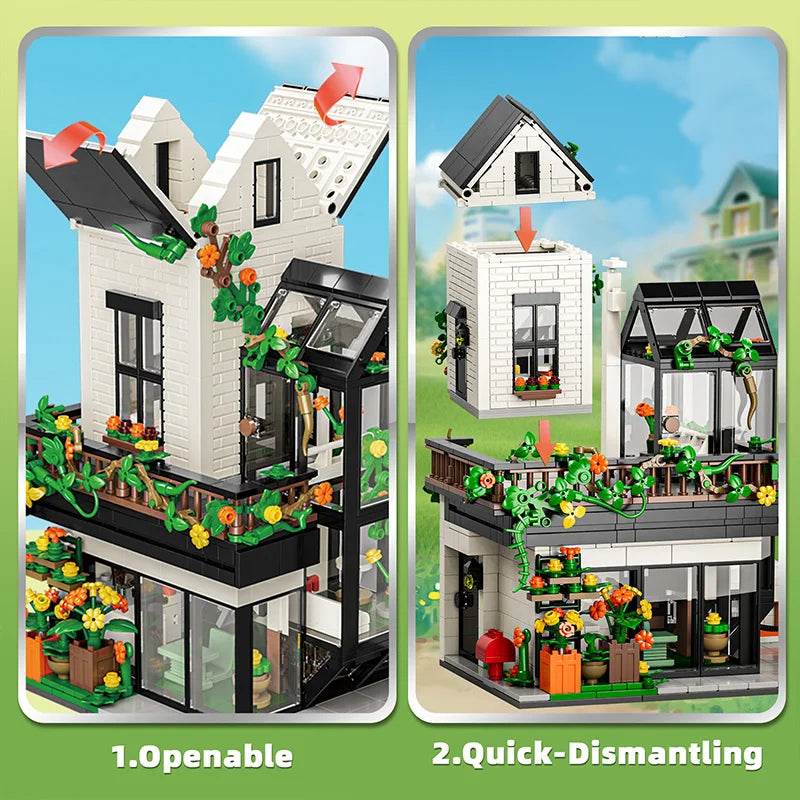 Premium Building Blocks Flower House Valentine Gift - ToylandEU