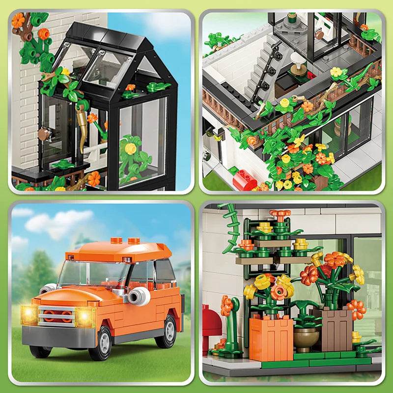 Premium Building Blocks Flower House Valentine Gift - ToylandEU