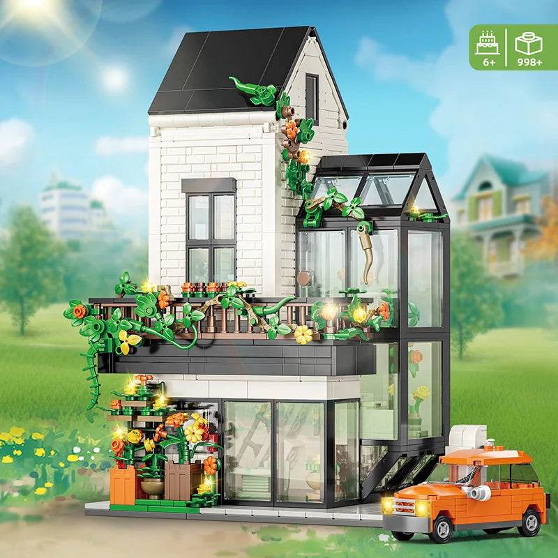 Premium Building Blocks Flower House Valentine Gift - ToylandEU