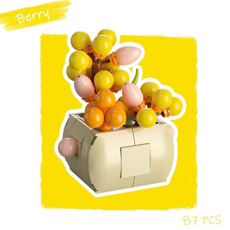 Premium Building Blocks Flower Pot Theme For Kids Adults - ToylandEU