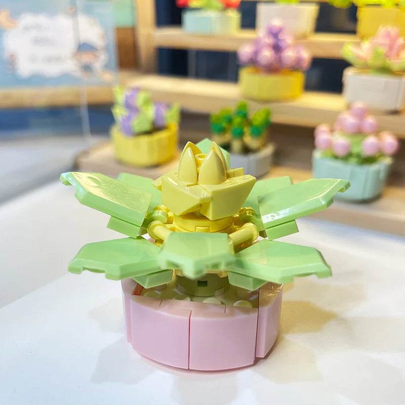 Premium Building Blocks Flower Pot Theme For Kids Adults - ToylandEU