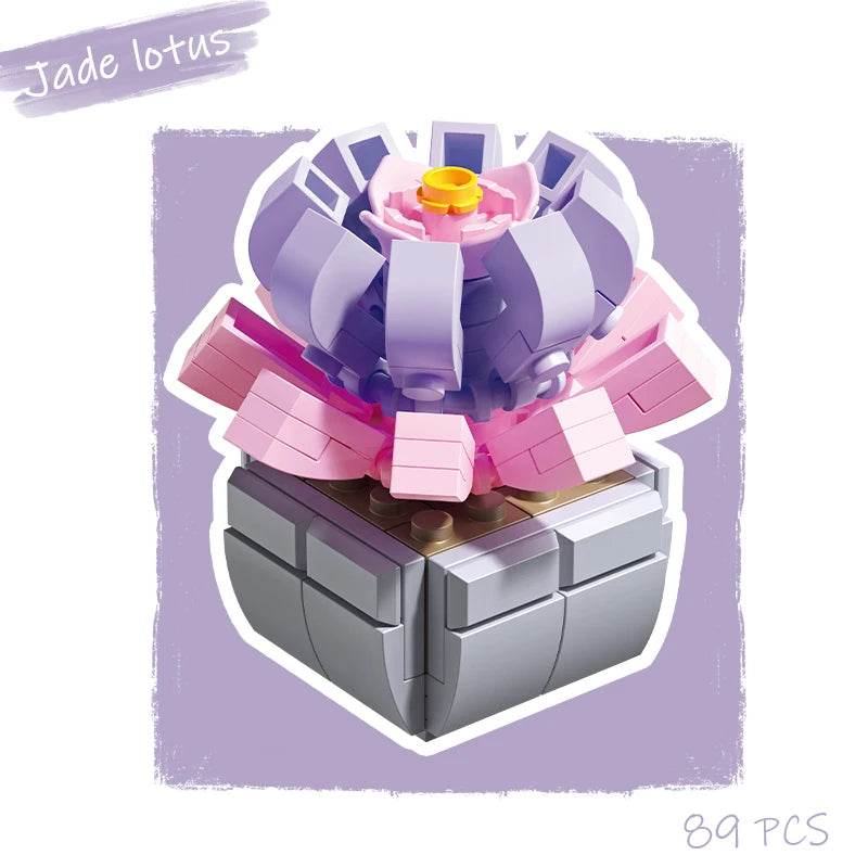 Premium Building Blocks Flower Pot Theme For Kids Adults - ToylandEU