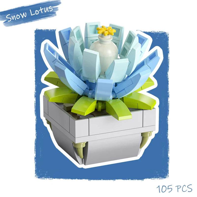 Premium Building Blocks Flower Pot Theme For Kids Adults - ToylandEU