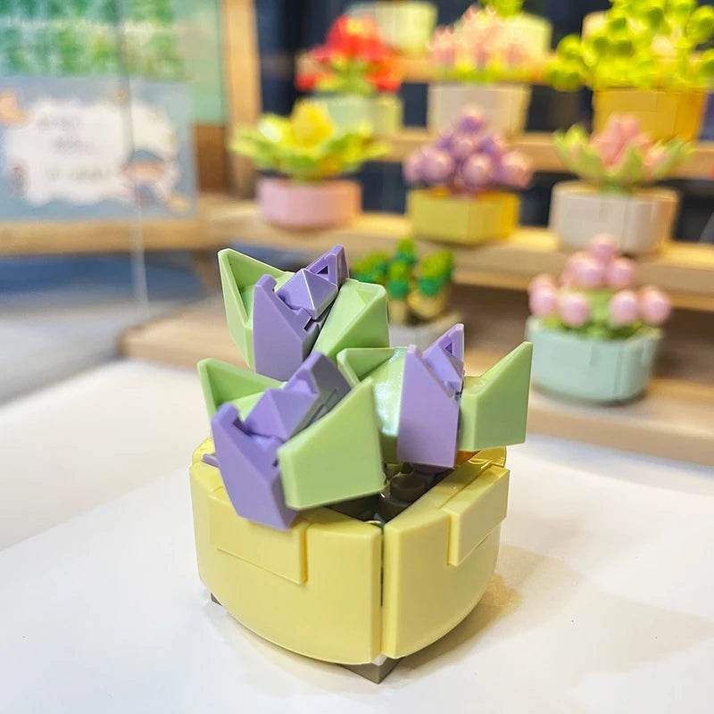 Premium Building Blocks Flower Pot Theme For Kids Adults - ToylandEU