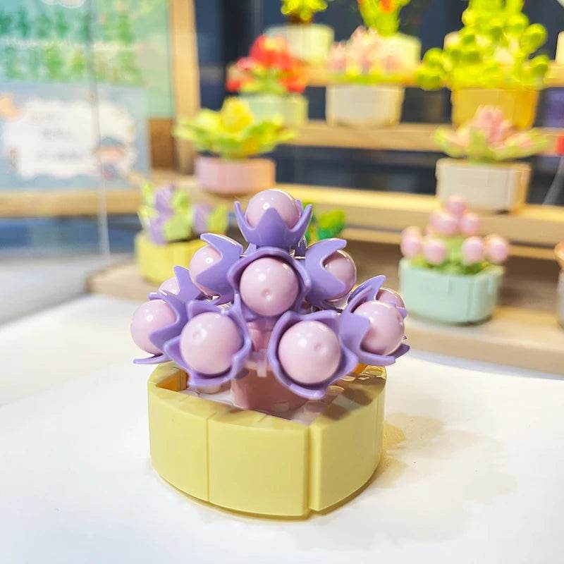 Premium Building Blocks Flower Pot Theme For Kids Adults - ToylandEU