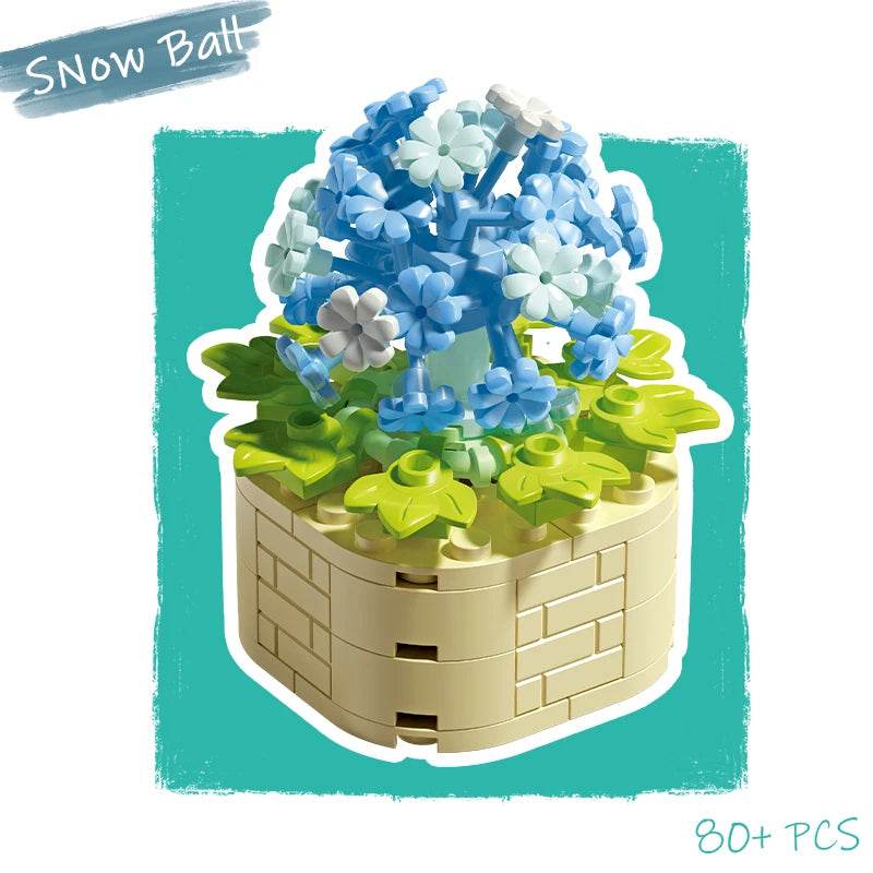 Premium Building Blocks Flower Pot Theme For Kids Adults - ToylandEU