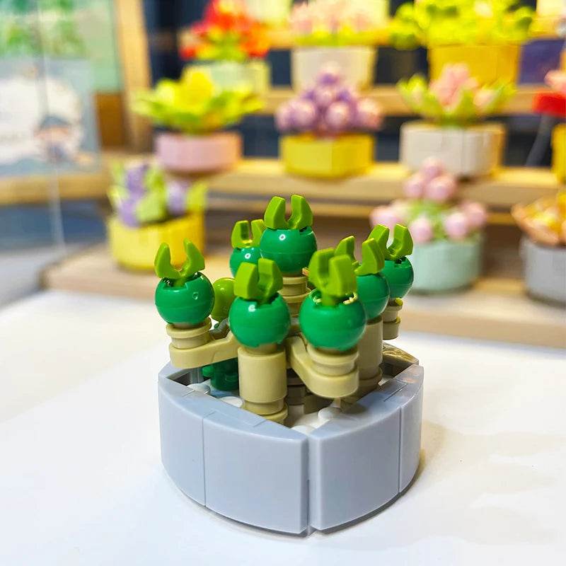 Premium Building Blocks Flower Pot Theme For Kids Adults - ToylandEU