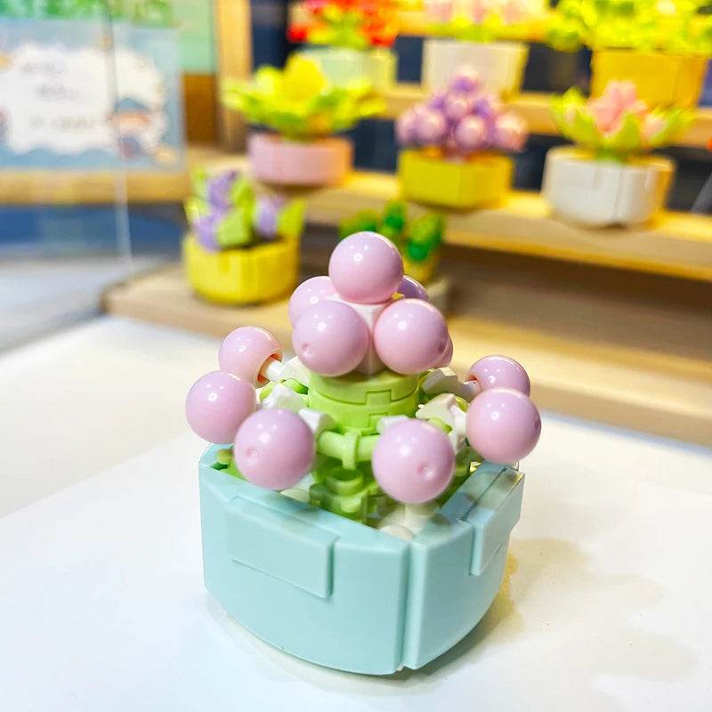 Premium Building Blocks Flower Pot Theme For Kids Adults - ToylandEU