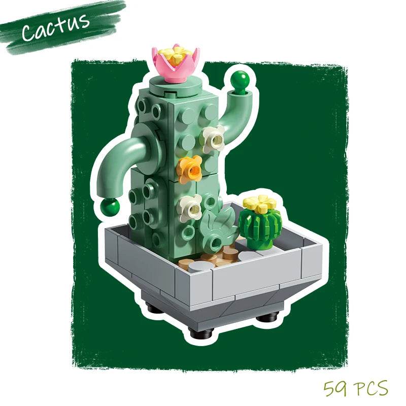 Premium Building Blocks Flower Pot Theme For Kids Adults - ToylandEU