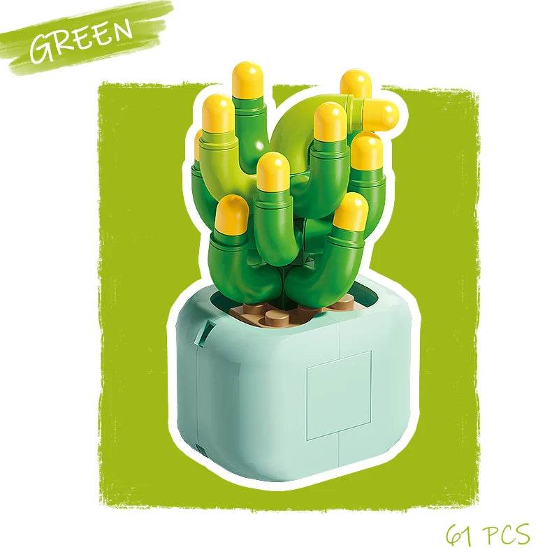Premium Building Blocks Flower Pot Theme For Kids Adults - ToylandEU
