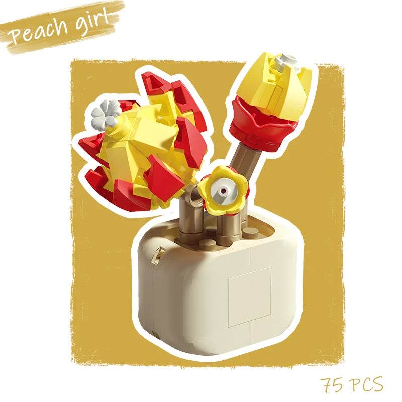 Premium Building Blocks Flower Pot Theme For Kids Adults - ToylandEU