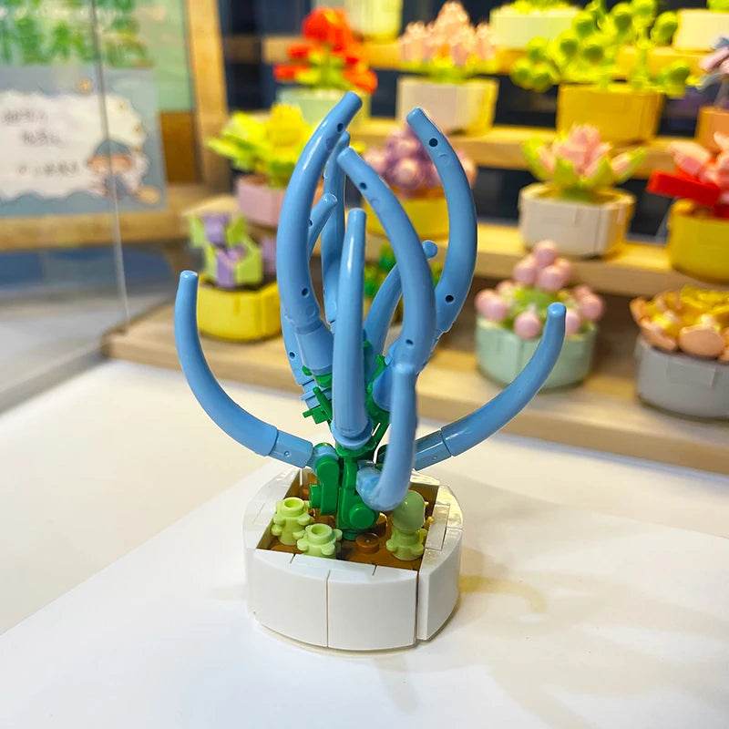 Premium Building Blocks Flower Pot Theme For Kids Adults - ToylandEU