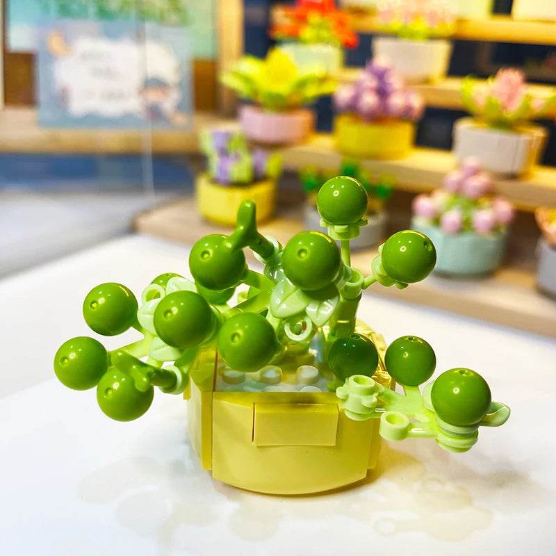 Premium Building Blocks Flower Pot Theme For Kids Adults - ToylandEU