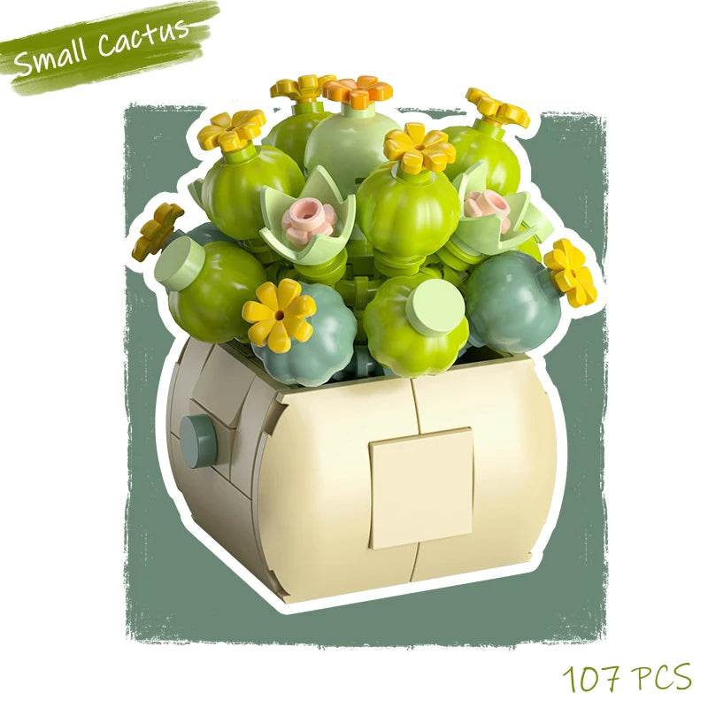 Premium Building Blocks Flower Pot Theme For Kids Adults - ToylandEU