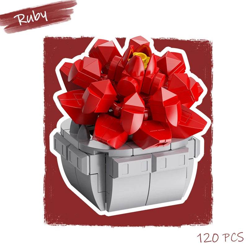 Premium Building Blocks Flower Pot Theme For Kids Adults - ToylandEU