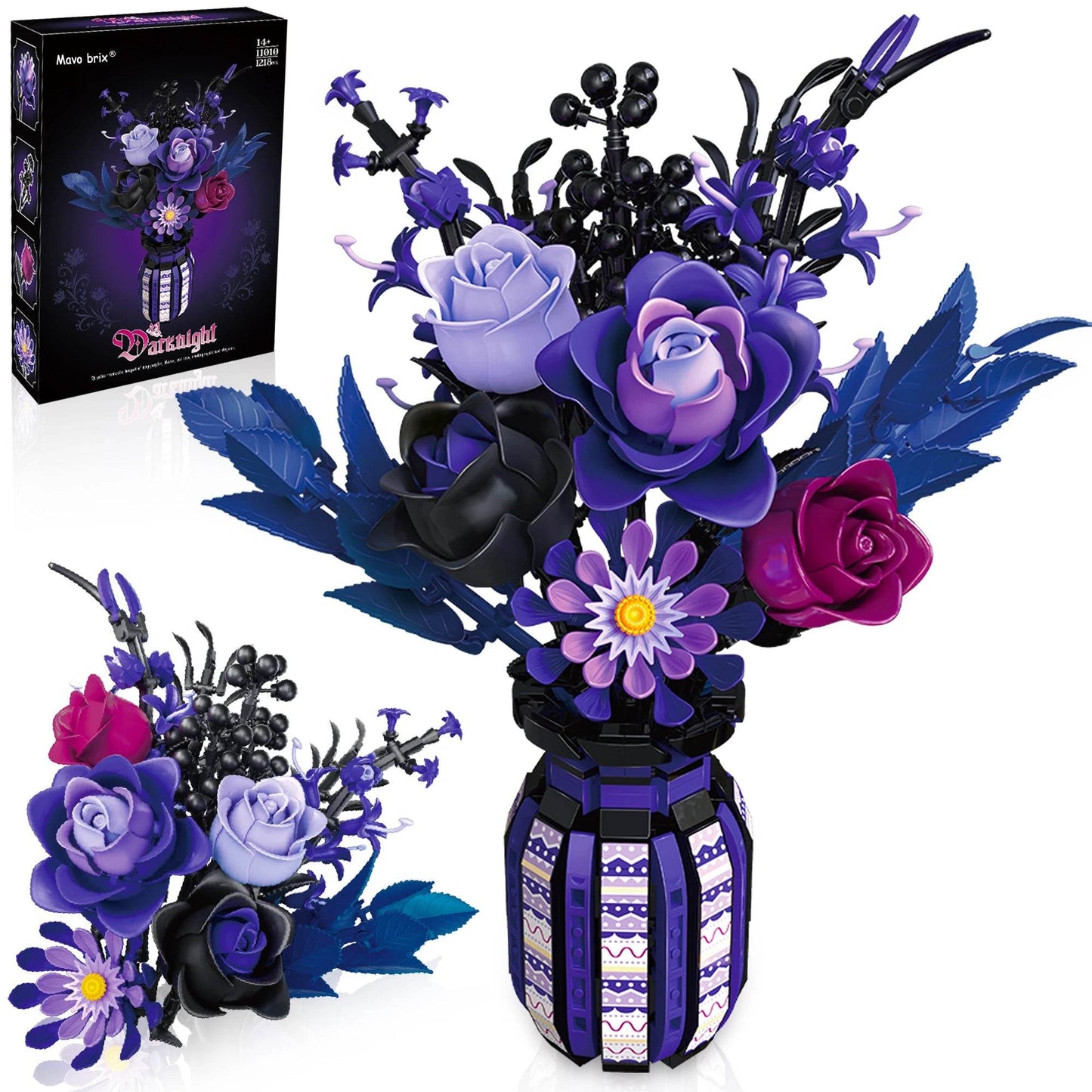 Premium Building Blocks Gothic Bouquet With Vase 1218Piece For Kids And Adults Home Decoration - ToylandEU