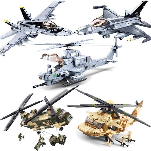 Premium Building Blocks Kit Armed AH1Z Viper Gunship 482 Pieces For Kids And Collectors - ToylandEU