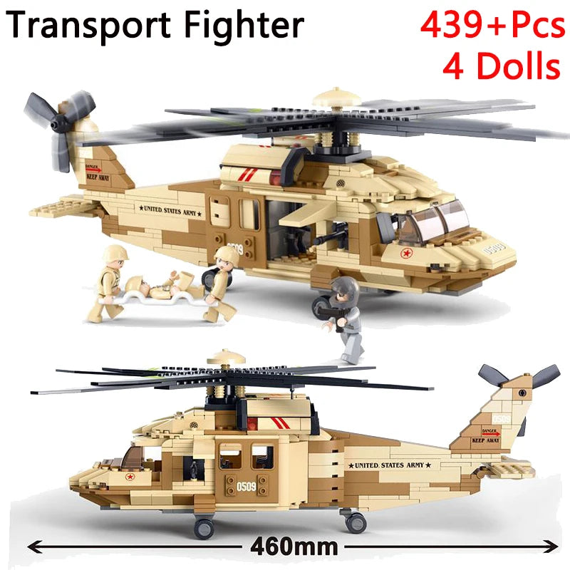 Premium Building Blocks Kit Armed AH1Z Viper Gunship 482 Pieces For Kids And Collectors - ToylandEU