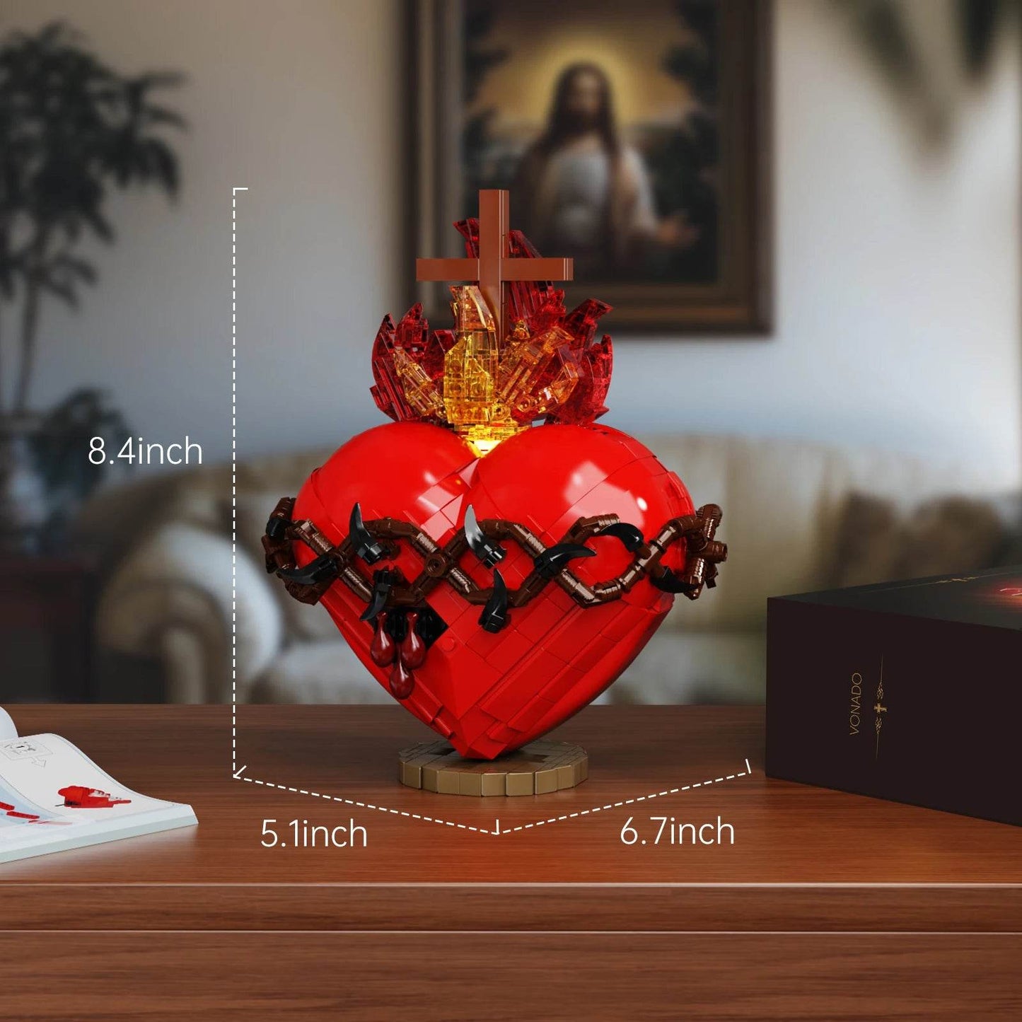 Premium Building Blocks Kit Jesus Cross Sacred Heart Adults - ToylandEU