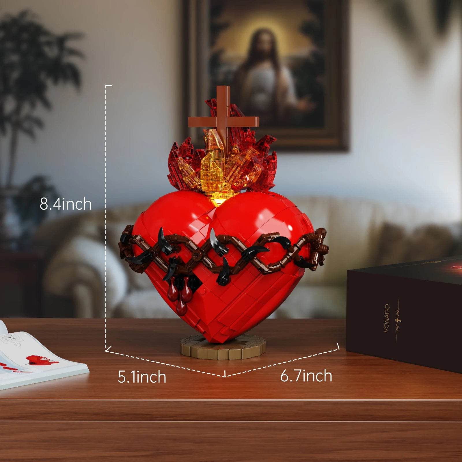 Premium Building Blocks Kit Jesus Cross Sacred Heart Adults - ToylandEU