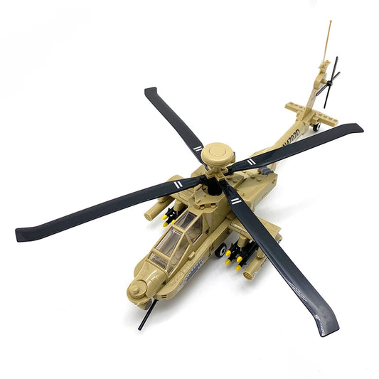 Premium Building Blocks Kit Military Aircraft Dual Models F15 And Apache For Boys And Collectors - ToylandEU