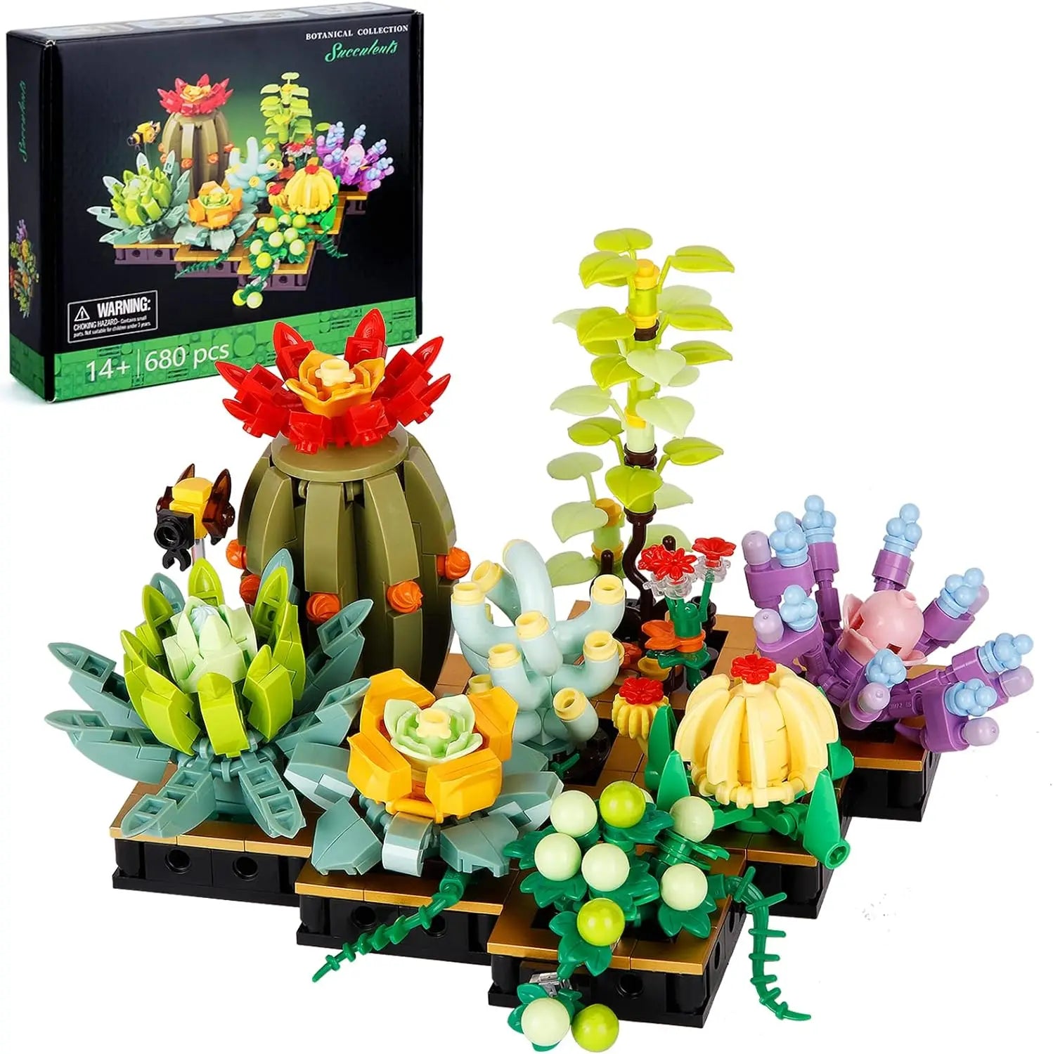 Premium Building Blocks Kit Potted Succulent Plant For DIY Bonsai Flower Model Home Decor And Kids Gift - ToylandEU