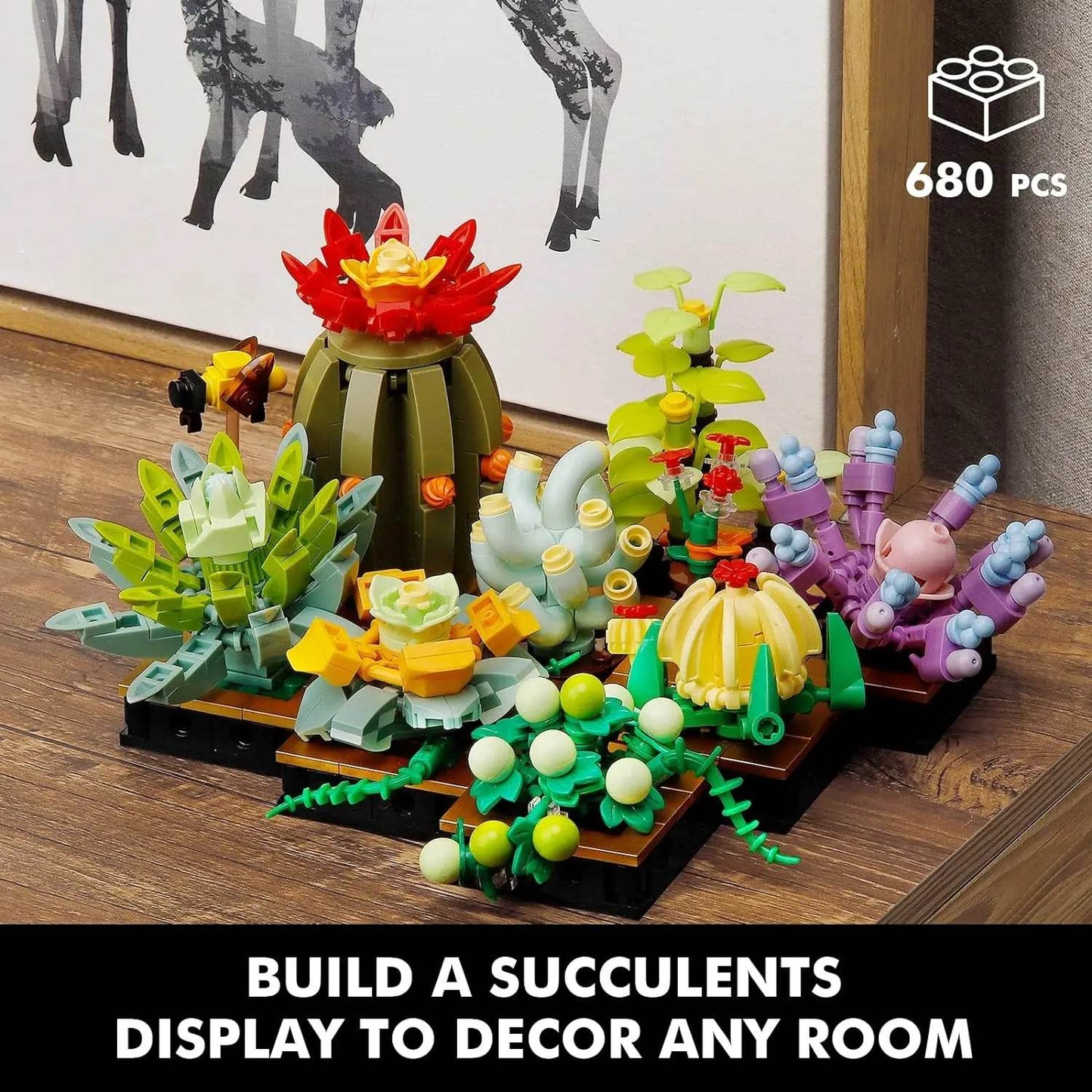 Premium Building Blocks Kit Potted Succulent Plant For DIY Bonsai Flower Model Home Decor And Kids Gift - ToylandEU