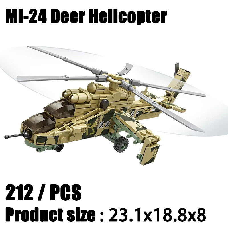 Premium Building Blocks Mi 24 Hind Attack Helicopter Model Set For Builders And Collectors - ToylandEU