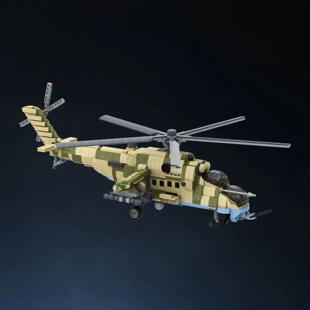 Premium Building Blocks Mil Mi35M Attack Helicopter Brick Model For Kids Gift Educational Toy - ToylandEU