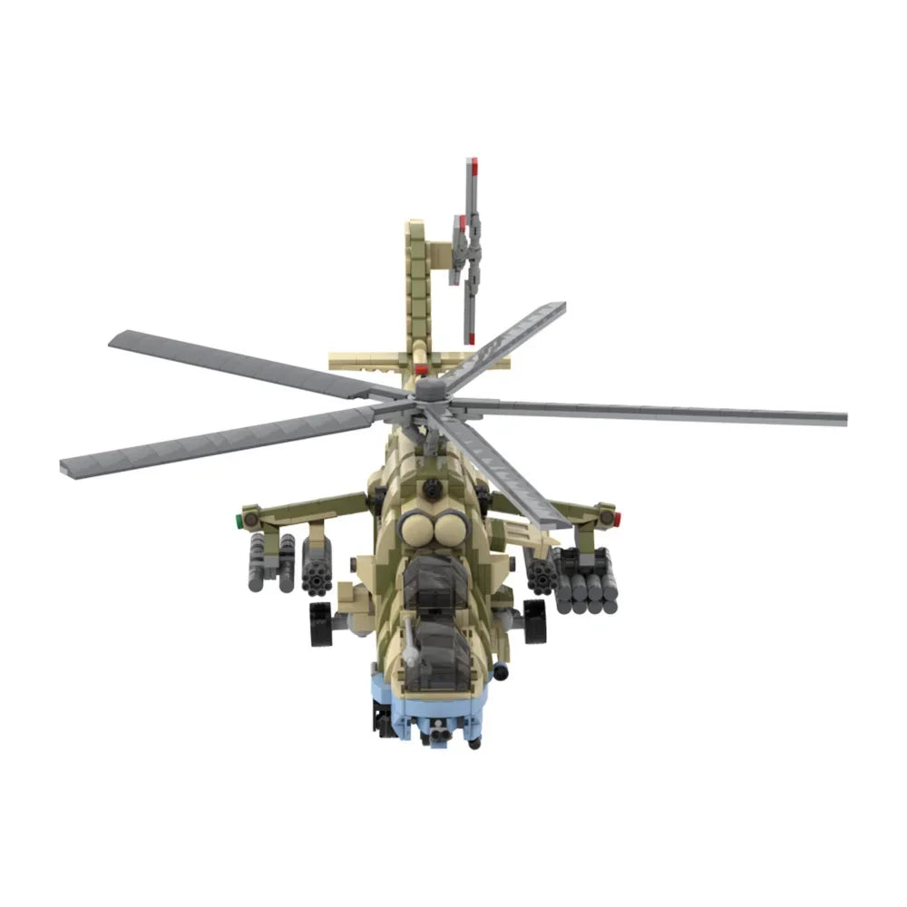 Premium Building Blocks Mil Mi35M Attack Helicopter Brick Model For Kids Gift Educational Toy - ToylandEU