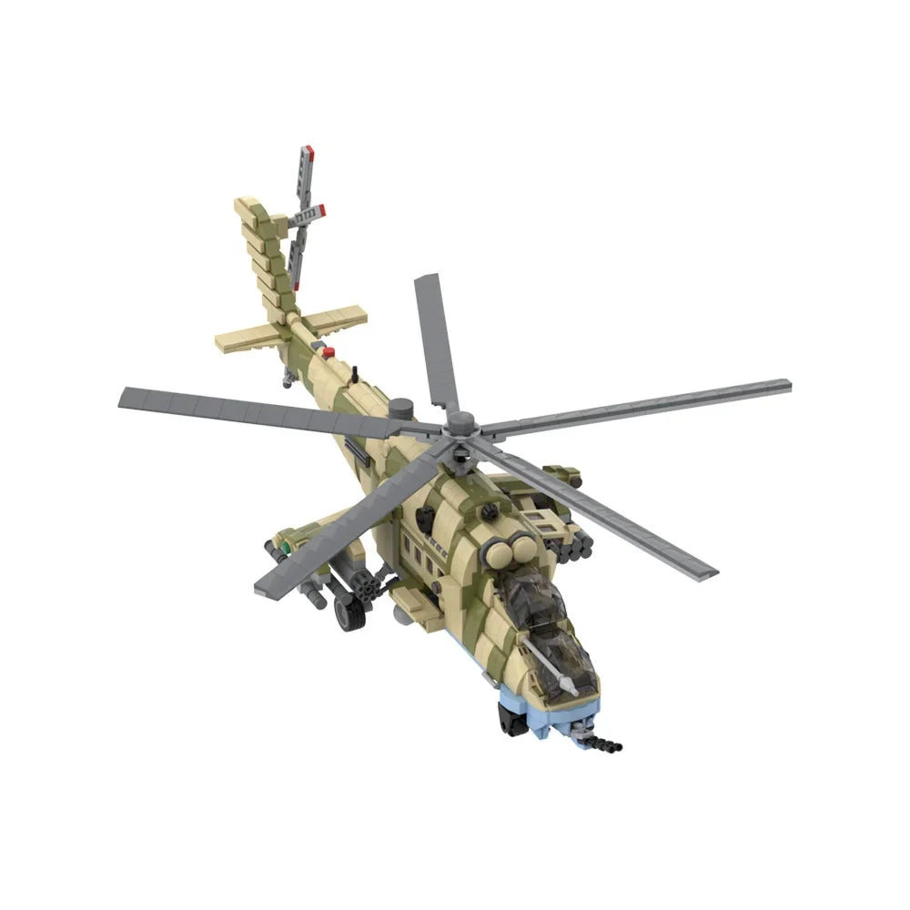 Premium Building Blocks Mil Mi35M Attack Helicopter Brick Model For Kids Gift Educational Toy - ToylandEU