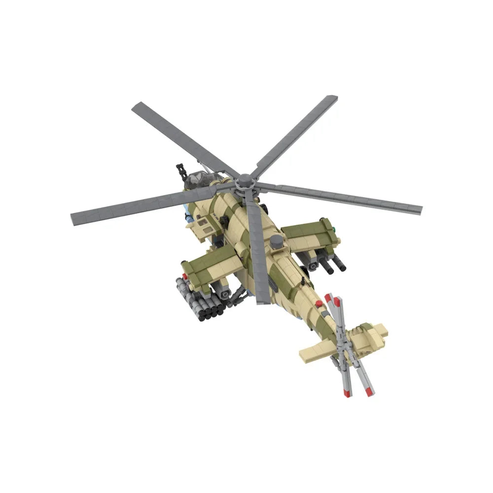 Premium Building Blocks Mil Mi35M Attack Helicopter Brick Model For Kids Gift Educational Toy - ToylandEU