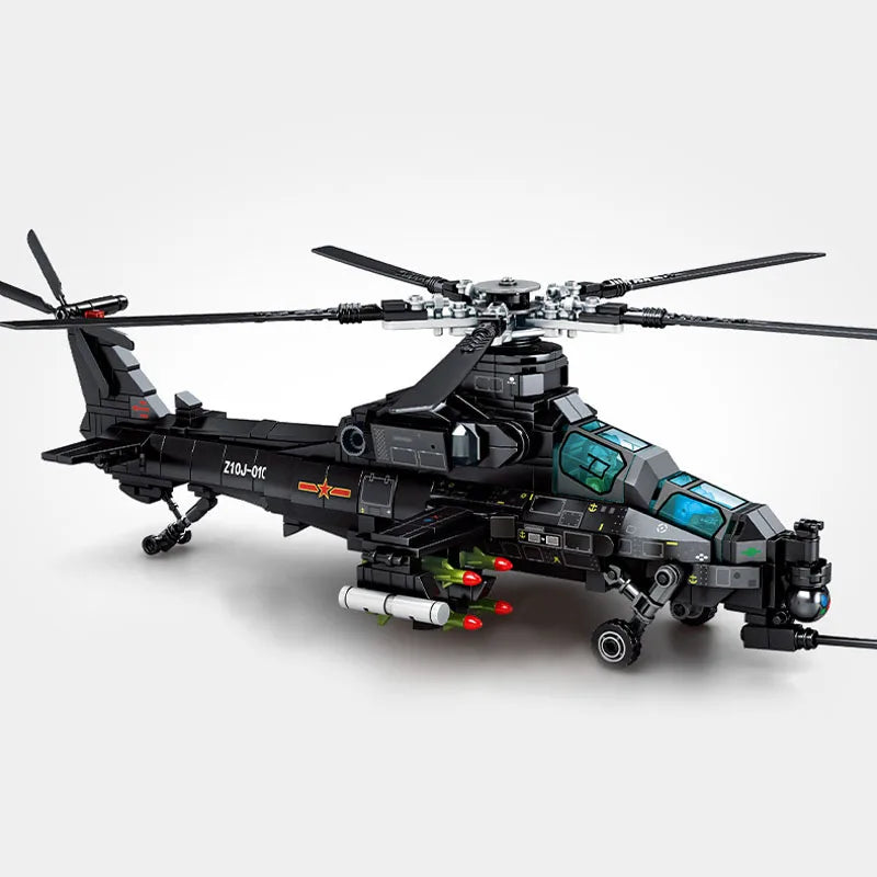 Premium Building Blocks Military Helicopter Z10 Model With 732 Pieces For Boys Birthday Gifts - ToylandEU