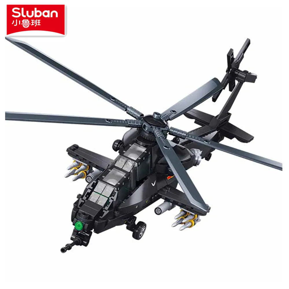 Premium Building Blocks Military WZ10S Helicopter Gunship 419Pcs Educational Toy For Teens - ToylandEU