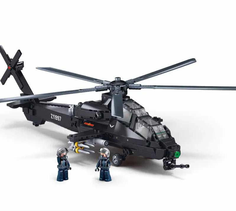 Premium Building Blocks Military WZ10S Helicopter Gunship 419Pcs Educational Toy For Teens - ToylandEU