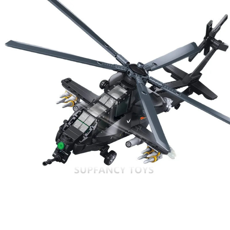 Premium Building Blocks Military WZ10S Helicopter Gunship 419Pcs Educational Toy For Teens - ToylandEU