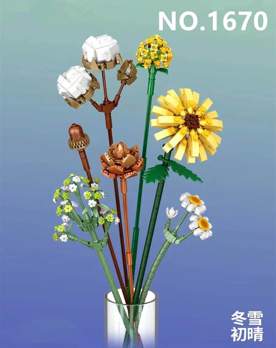 Premium Building Blocks Mini Flower Puzzle For Women - ToylandEU