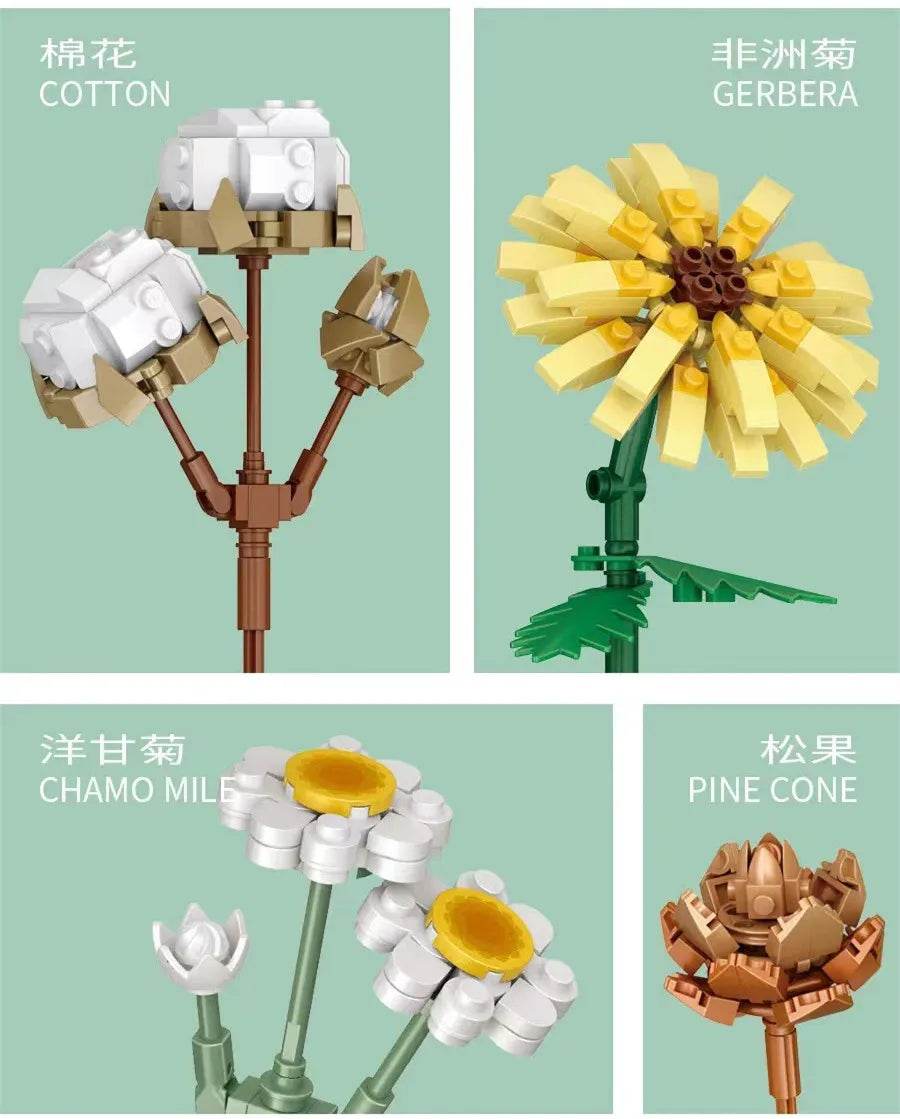 Premium Building Blocks Mini Flower Puzzle For Women - ToylandEU