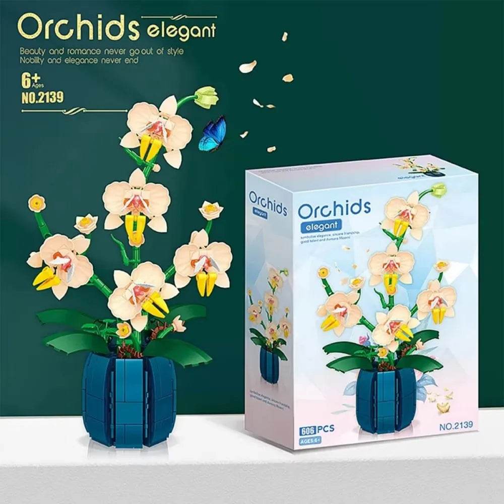 Premium Building Blocks Orchid Bonsai Model For DIY Decor - ToylandEU