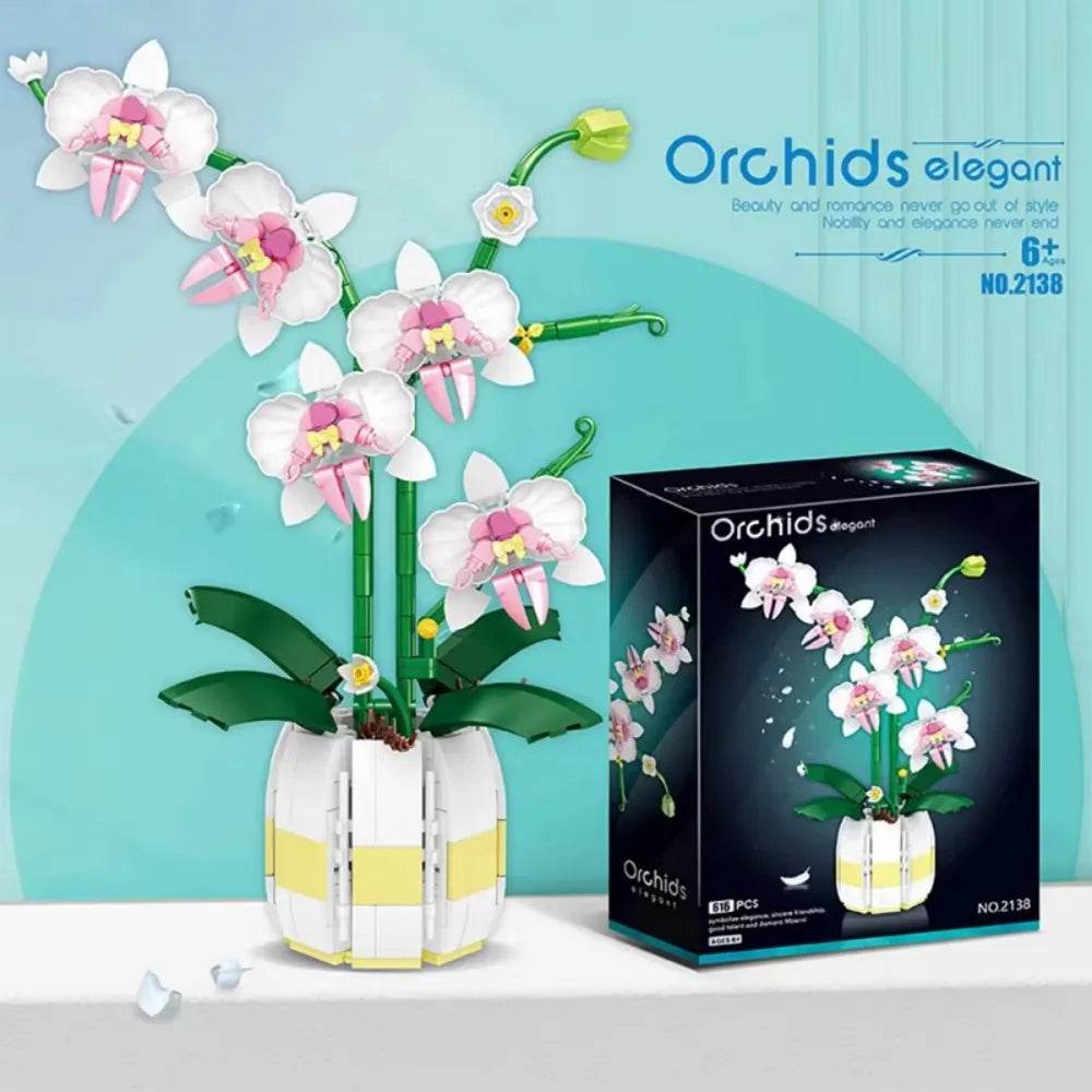 Premium Building Blocks Orchid Bonsai Model For DIY Decor - ToylandEU