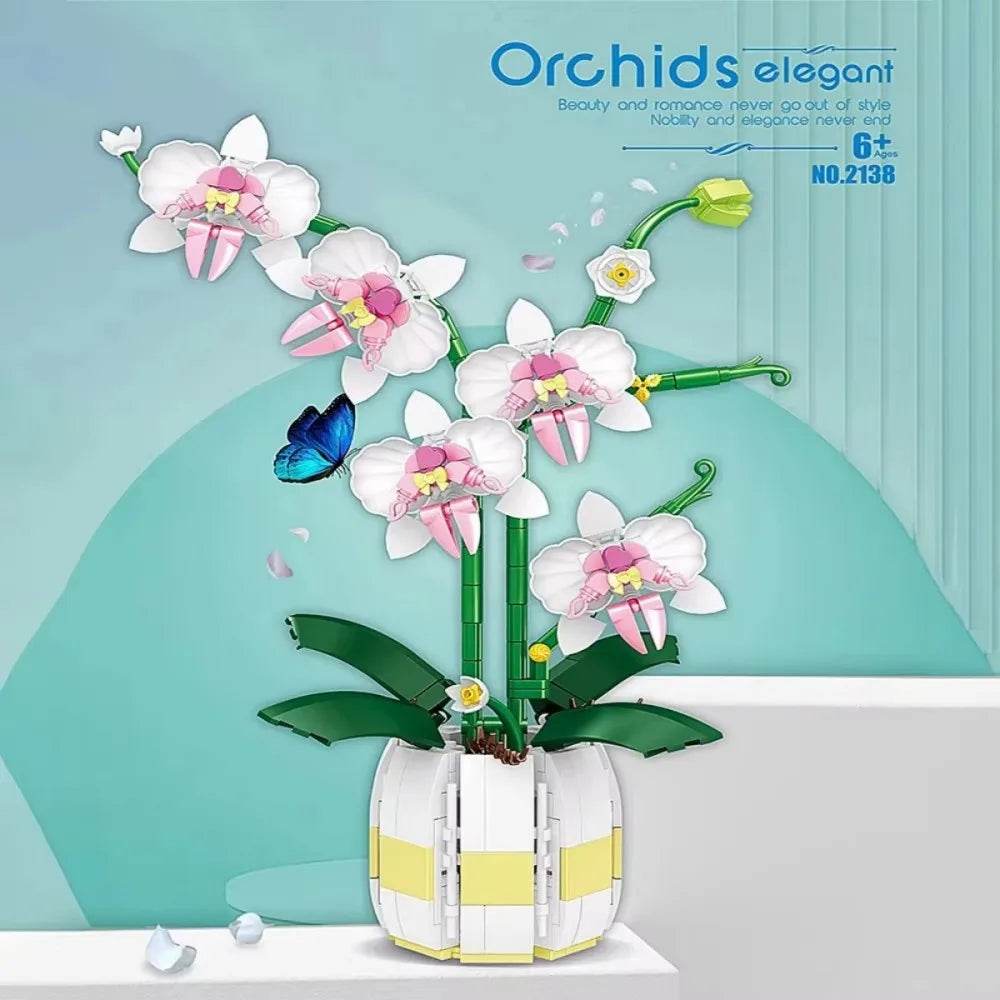 Premium Building Blocks Orchid Bonsai Model For DIY Decor - ToylandEU