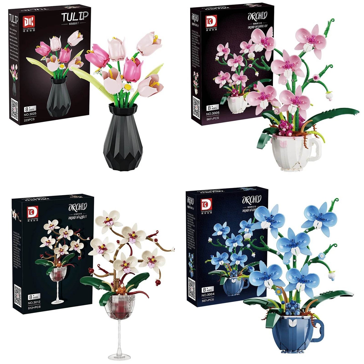 Premium Building Blocks Orchid Bonsai Model For Kids - ToylandEU