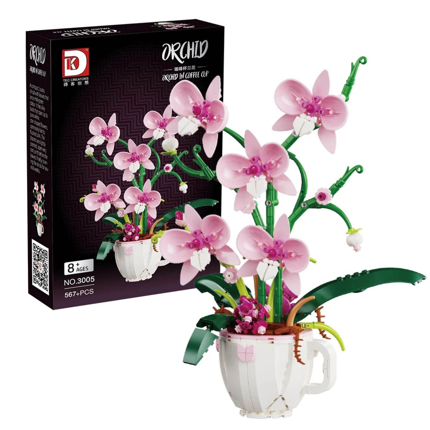 Premium Building Blocks Orchid Bonsai Model For Kids - ToylandEU