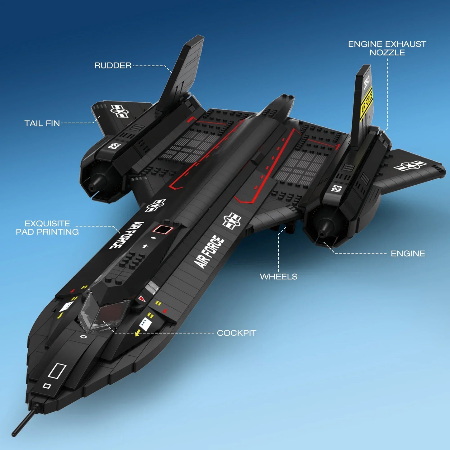Premium Building Blocks SR71 Blackbird Fighter Aircraft Model 1775PCS For Display And Collectors - ToylandEU