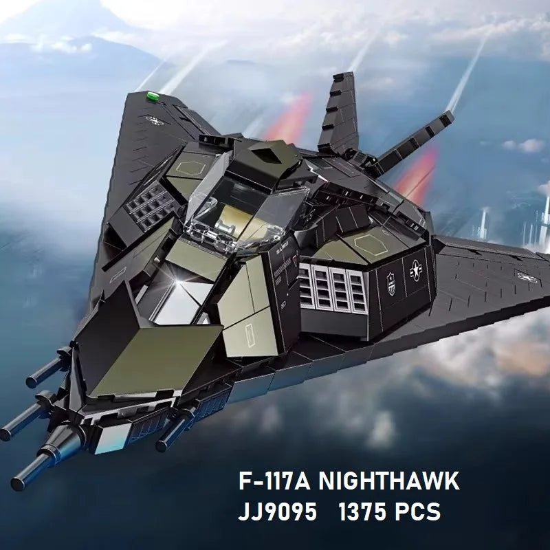 Premium Building Blocks Set 1375 Piece F117A Nighthawk Stealth Fighter MOC LEGO Compatible for Aviation Enthusiasts - ToylandEU